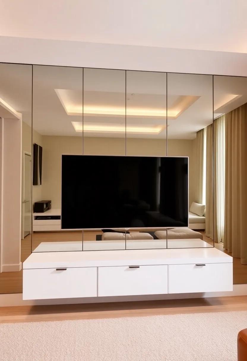 Reflecting Style: Transform Your Space with a Mirrored TV Wall Design