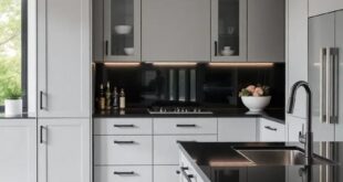 27 Stunning Gray Kitchen Cabinets Paired with Sleek Black Counters for Timeless Style