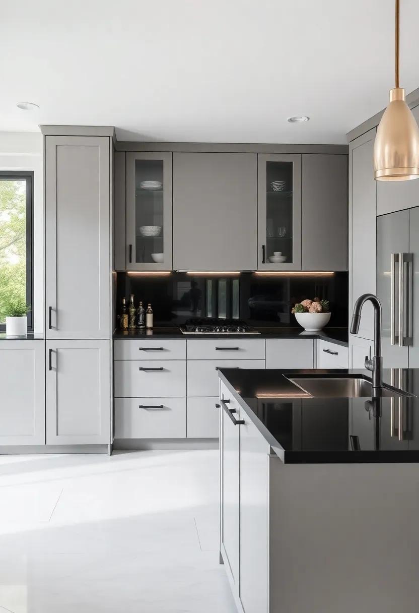 27 Stunning Gray Kitchen Cabinets Paired with Sleek Black Counters for Timeless Style