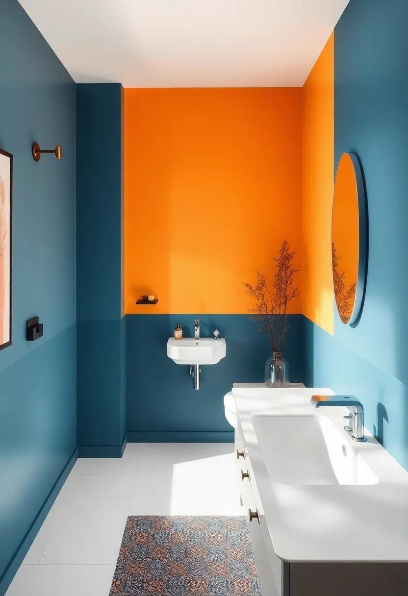 25 Stunning Two-Tone Bathroom Color Combinations with Vibrant Accents to Inspire Your Home