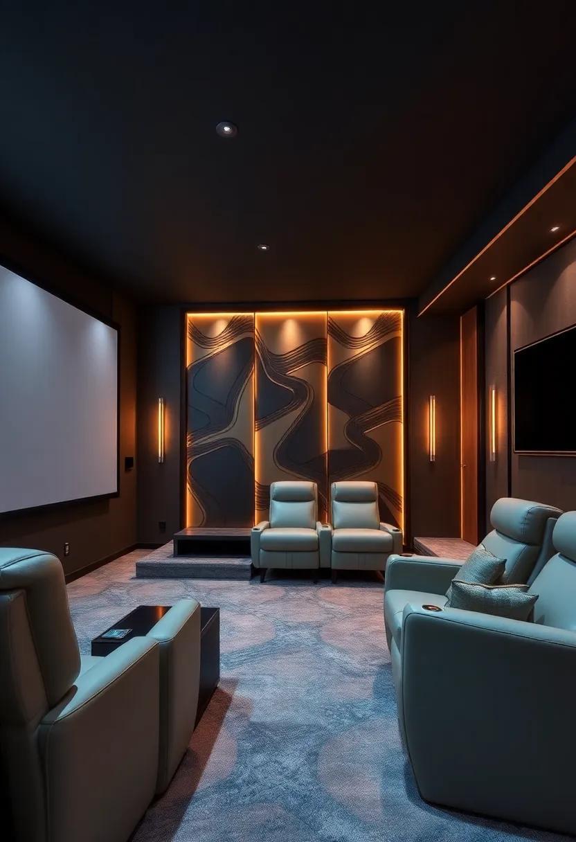 25 Spectacular Luxury Home Theaters Enhanced by Striking Metallic Accents