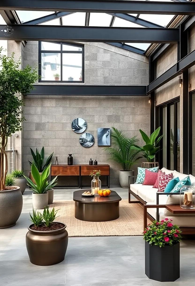 25 Stunning Industrial Outdoor Spaces Featuring Stylish Metal Planters