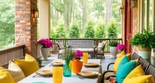 Vibrant Dining: Elevate Your Screened Porch Experience with Colorful Tableware