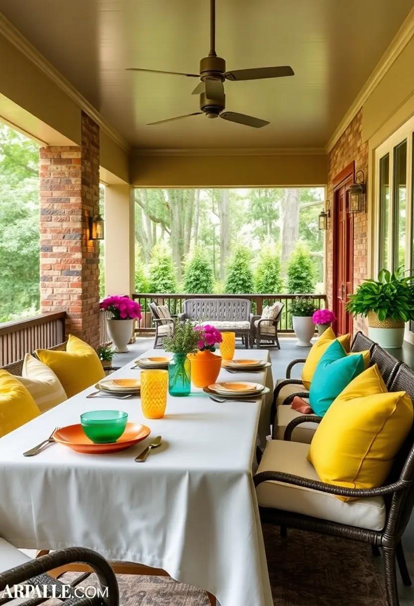 Vibrant Dining: Elevate Your Screened Porch Experience with Colorful Tableware