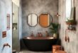 Stylish Industrial Bathrooms: Embracing Copper Accents for a Unique Touch