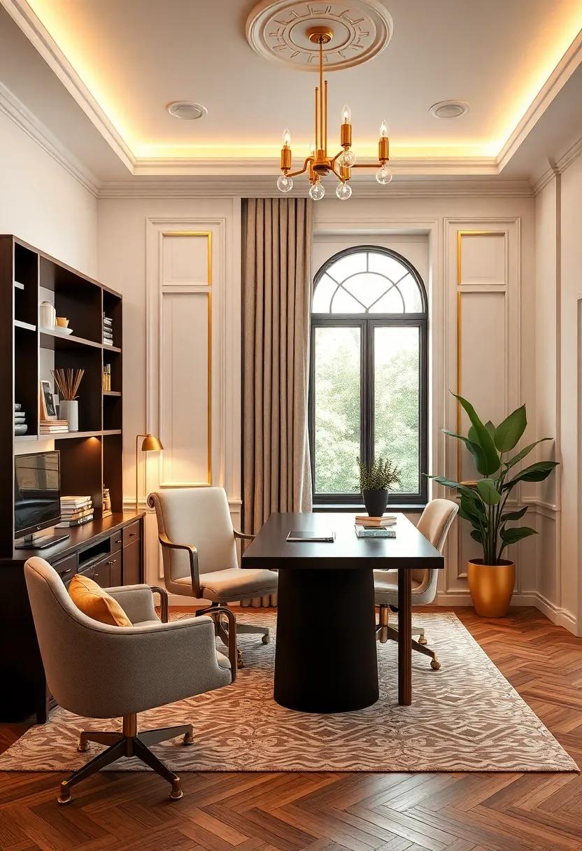 Layered ⁢Lighting: illuminate your workspace with layered lighting solutions, combining⁣ task ‌and ‌ambient lights in gold ‍to ‌create⁣ a perfect balance of brightness​ and warmth