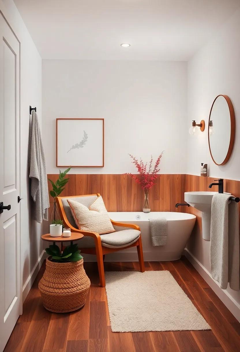 Cozy‌ Corner Seating: Designate a ‍cozy corner with a ​chic chair‍ and⁤ a ⁣small side table for a⁤ relaxing reading‍ nook in your bathroom