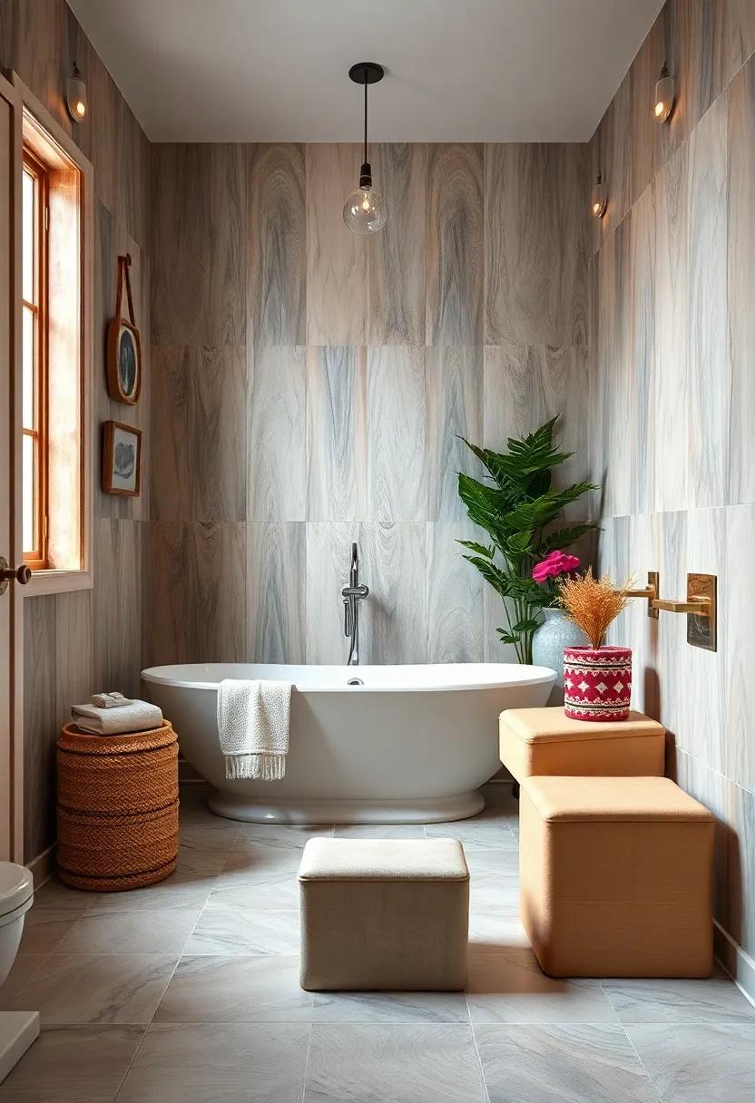 Fabric-Covered Storage Boxes: Cover old boxes with fabric to‍ create customized storage solutions that ‍help keep your​ bathroom organized and visually appealing