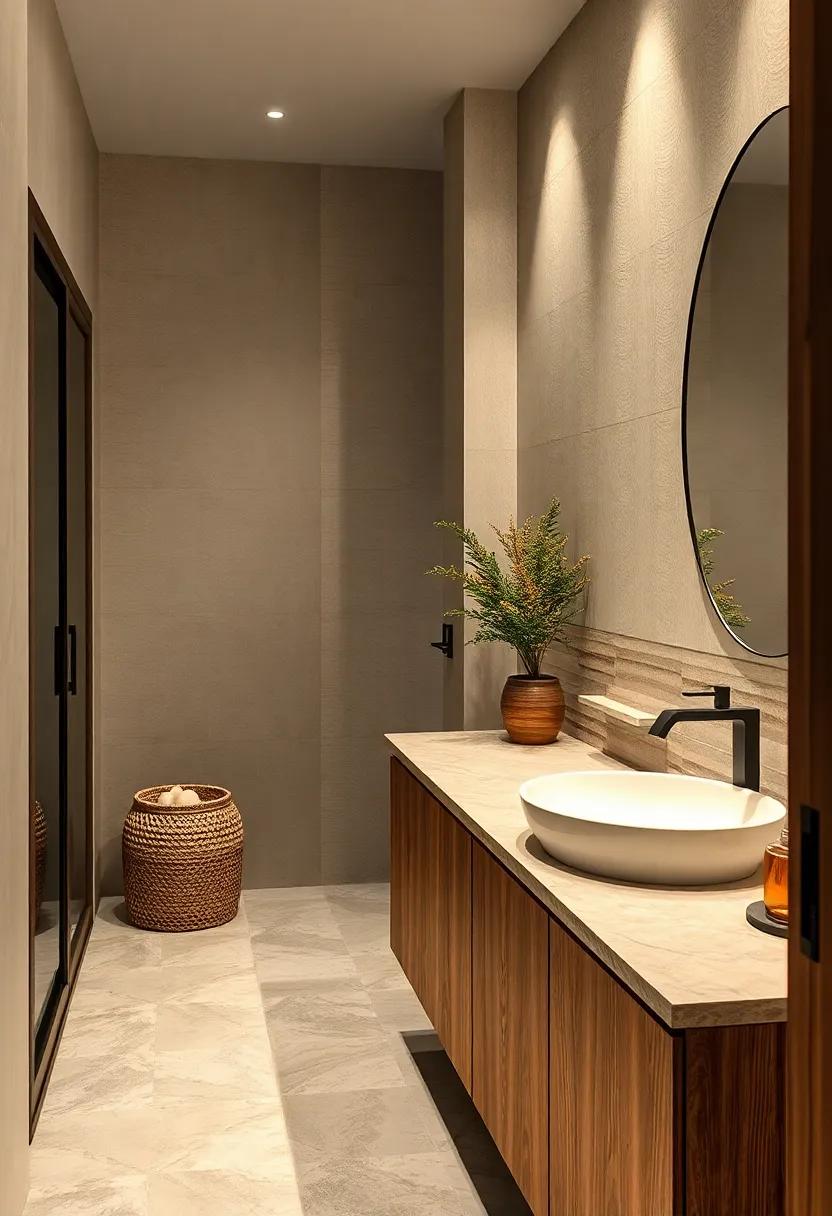 Natural Stone Accent Tiles: Incorporate natural stone tiles into your bathroom‌ countertop‍ or backsplash to ⁤infuse organic elegance