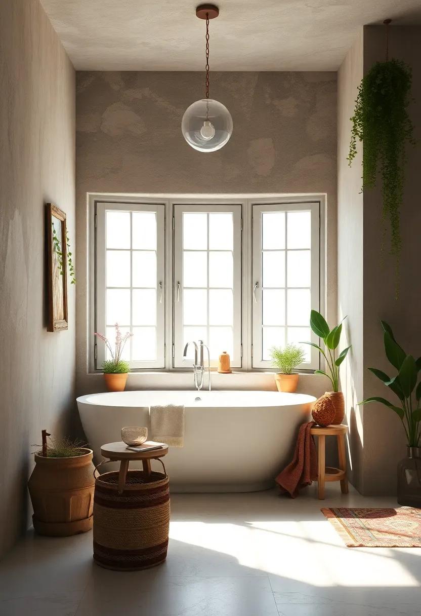 Bohemian Touch: Adopt a bohemian style‍ with an eclectic mix of vintage windows and plants, reinforcing the vibrant, light-filled environment