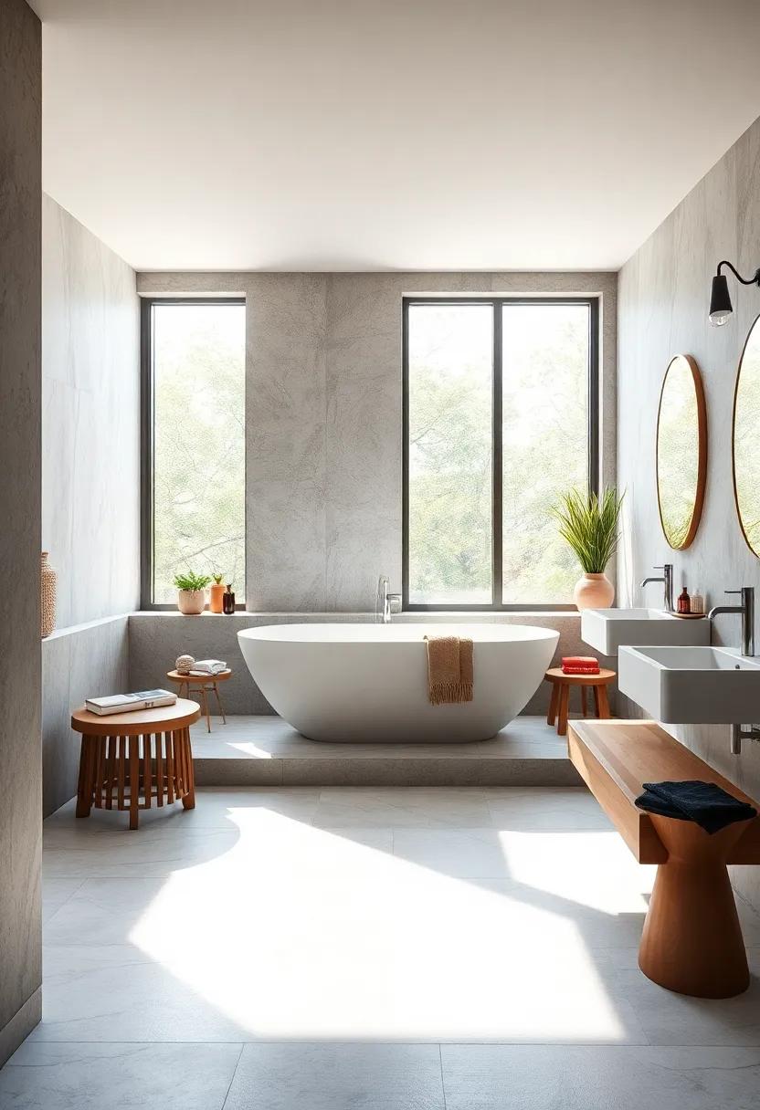 Minimalist Elegance: ​Embrace simplicity with sleek, floor-to-ceiling‌ windows that⁤ flood your minimalist bathroom with natural light ⁢and a ⁣sense of openness