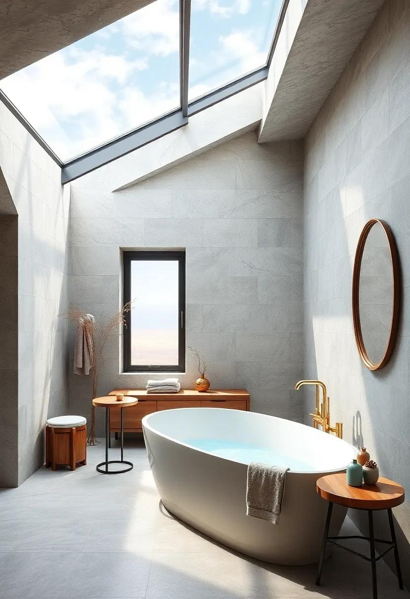 Spa-Like Sanctuary: Opt for a skylight above the soaking tub to invigorate your bathing experience, providing both light and a ⁢connection to ⁣the sky