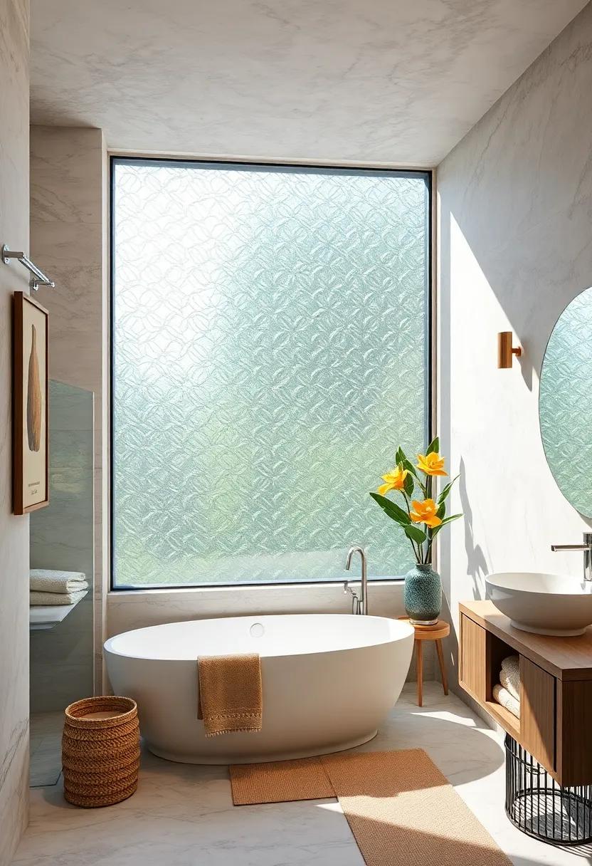 Textured Glass: Install etched glass windows for an artistic‍ touch,providing privacy without sacrificing light,ideal for spa-inspired spaces
