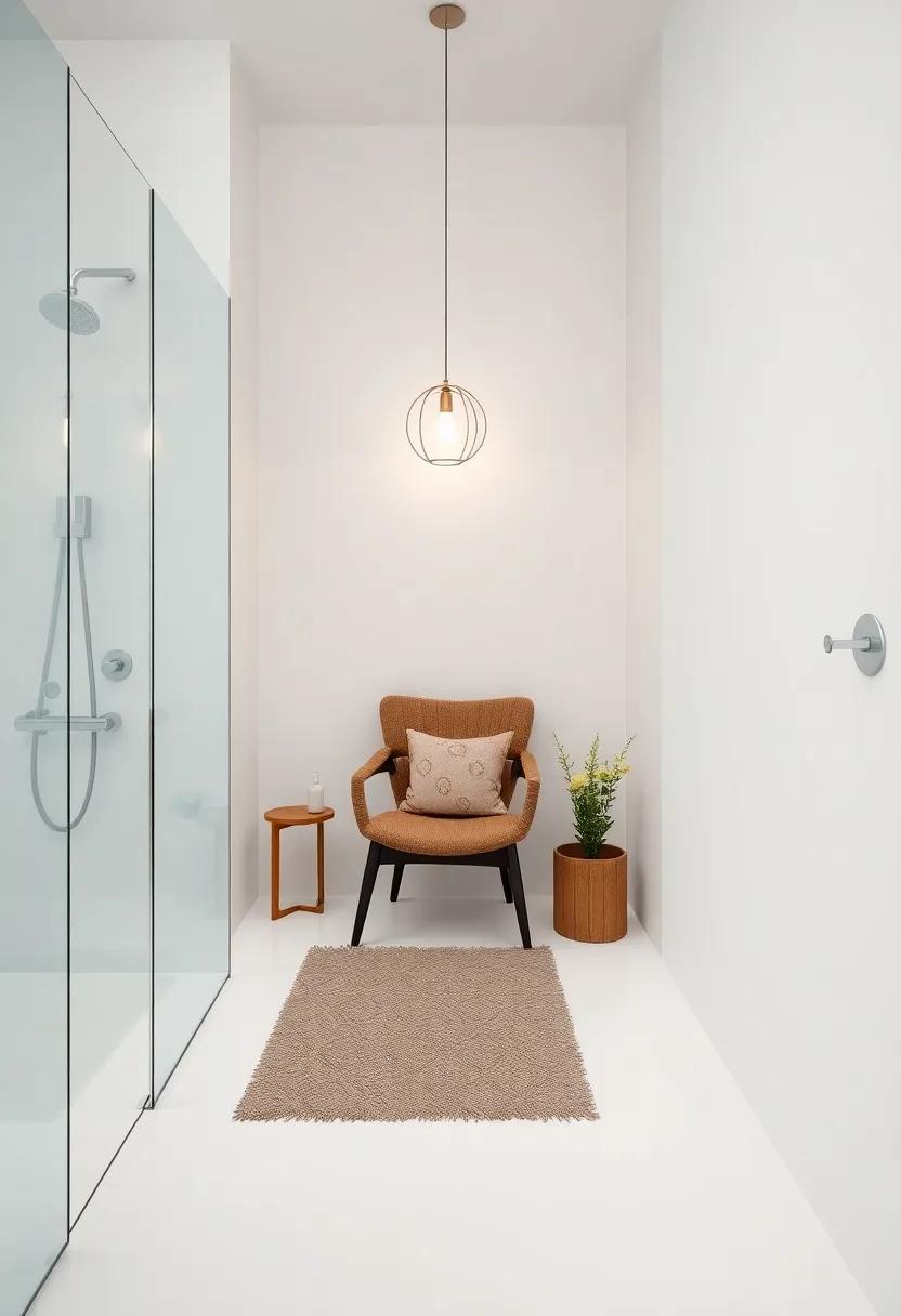 Create a Relaxation Corner: Incorporate a reading nook with a comfortable chair and good lighting for post-shower reads