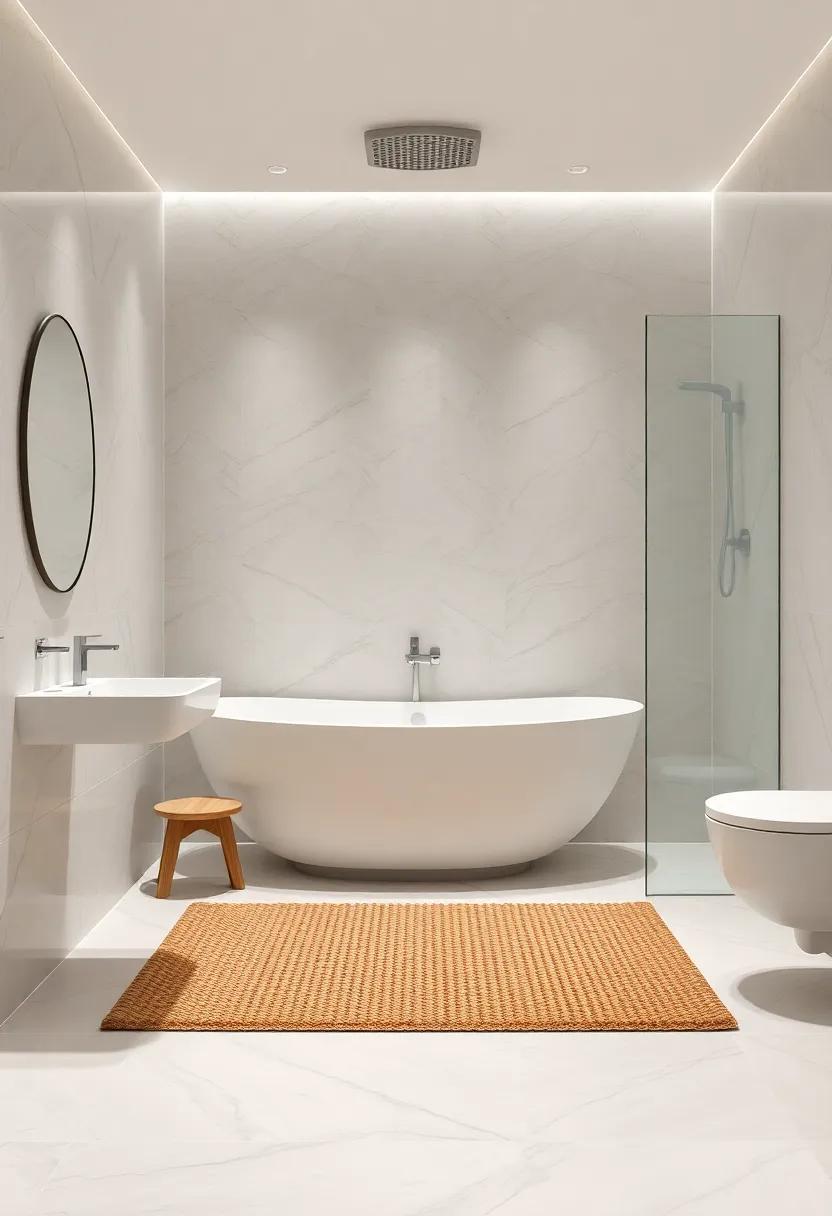 Use a Shower Mat:⁢ A beautiful mat adds style while ‌also providing a ⁢soft landing for your feet post-shower