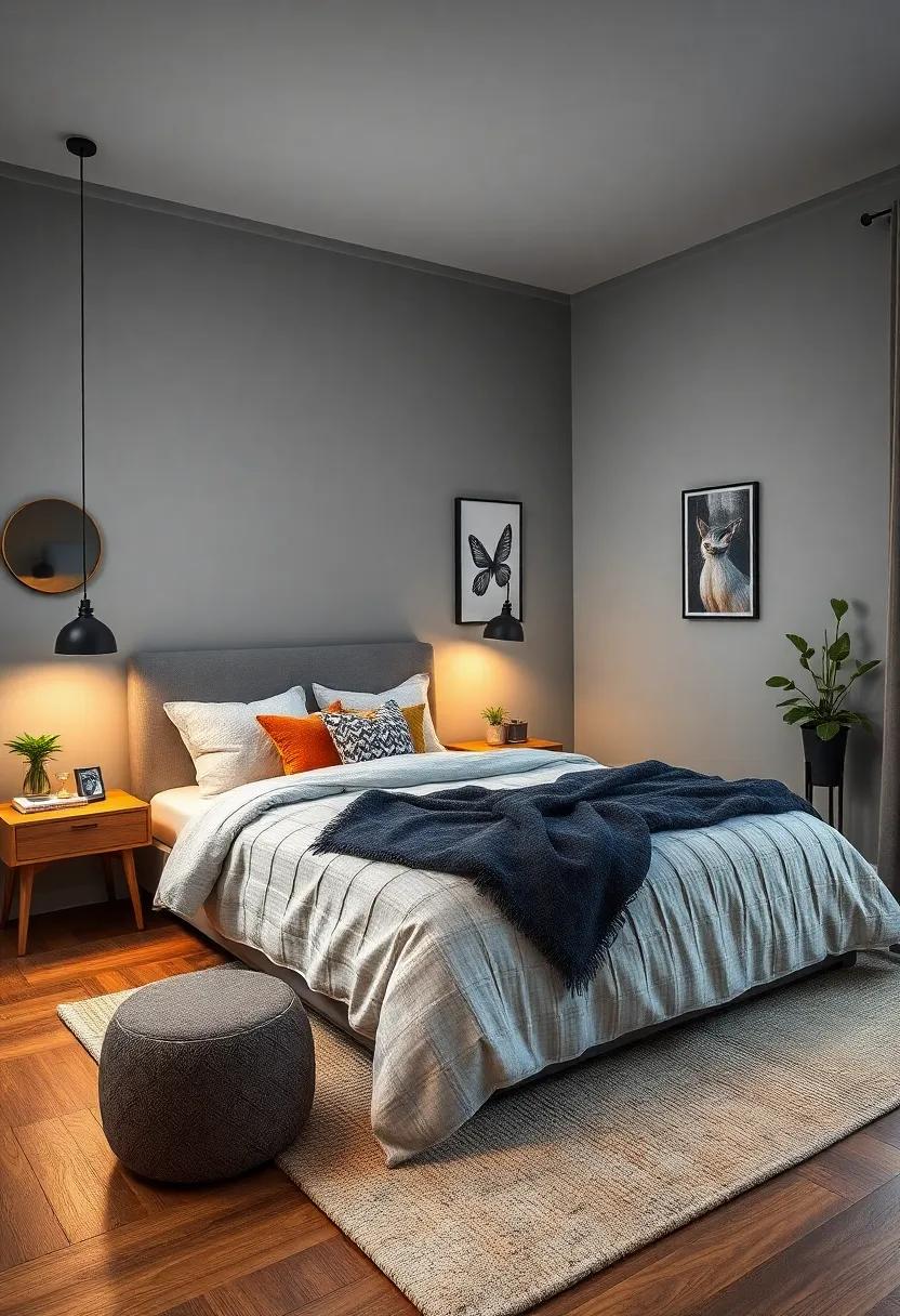 Urban Gray: Bring a‌ modern touch to your bedroom with urban gray, a versatile shade that effortlessly blends with urban-themed accessories