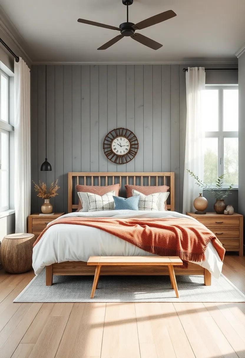 Rustic‌ barn Gray: Channel‌ farmhouse charm with ‍rustic barn gray, a warm, welcoming shade ideal ‍for cozy, homey bedrooms