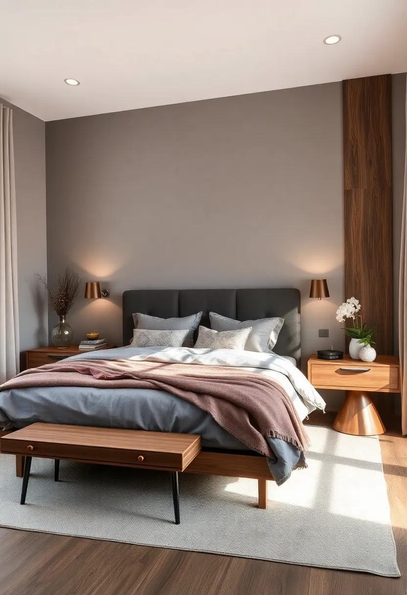 Graphite Glam: Make ⁢a statement with deep graphite ‍gray, providing a dramatic contrast that's perfect ⁤for a glamorous bedroom‍ ambiance