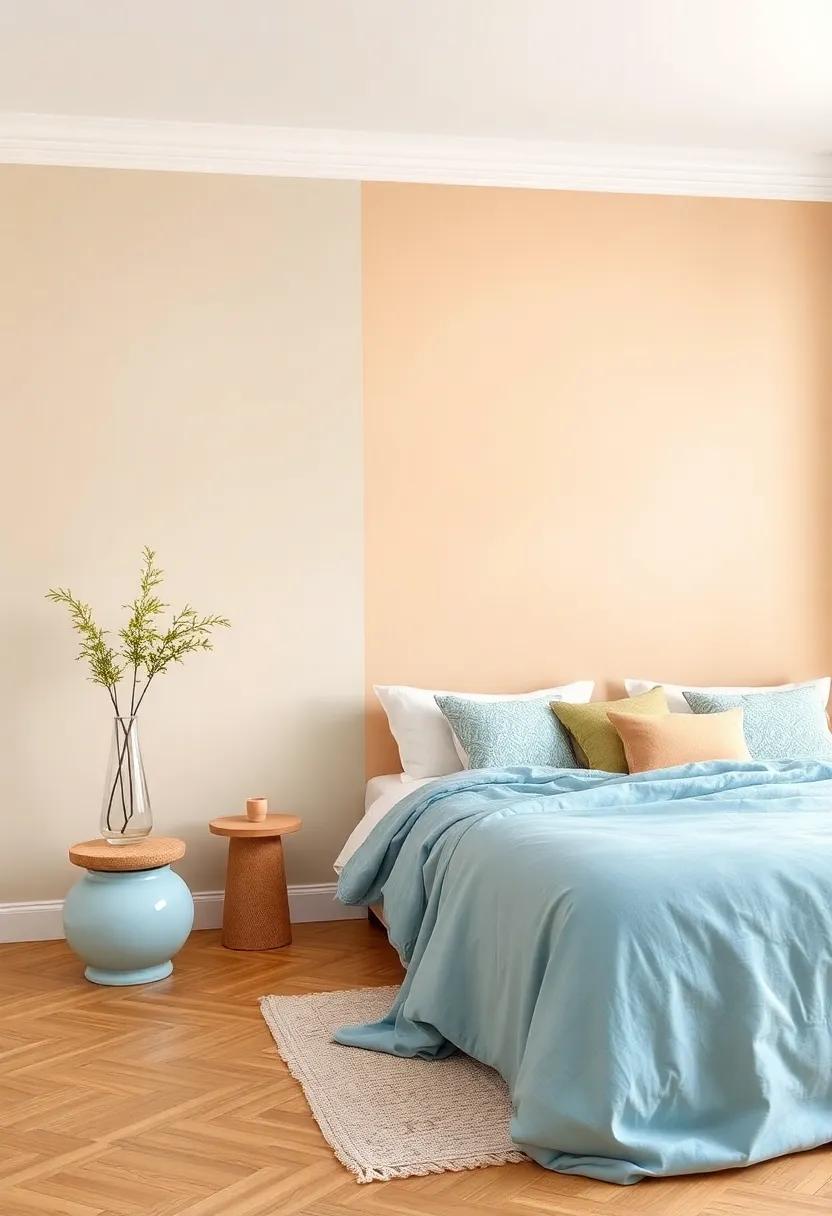 Natural⁤ Tan and Soft Pastel Blue: ground your space‌ with a natural tan and breathe life into it using delicate pastel blue accents