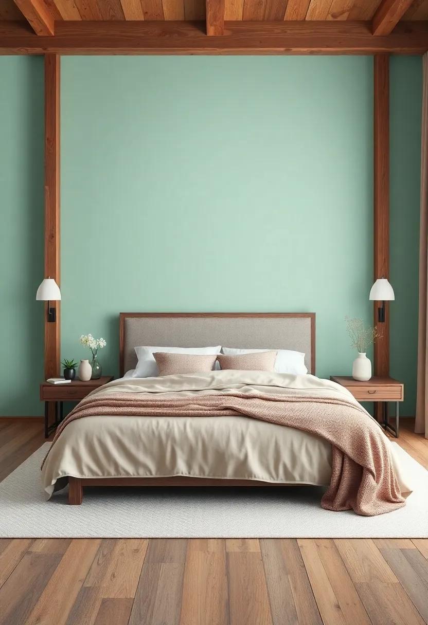 Bright Mint and ‌Rustic Brown: ‌Create ⁢a fresh, rustic vibe by‍ combining a bright mint background with rich brown ‍furniture for⁣ warmth