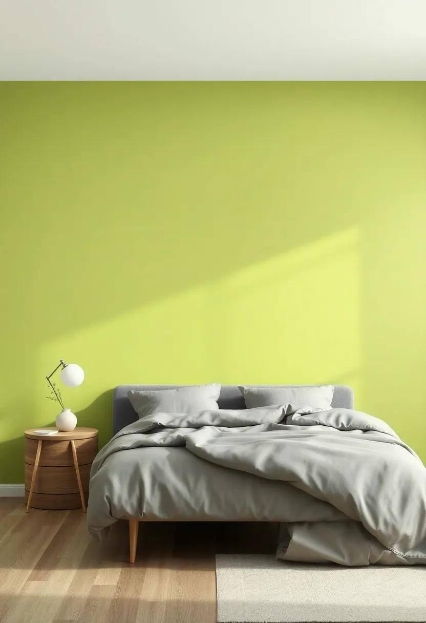 Energetic Lime and Soft ⁢Gray: Use fresh lime to invigorate your room, harmoniously balanced with soft gray tones for a contemporary touch