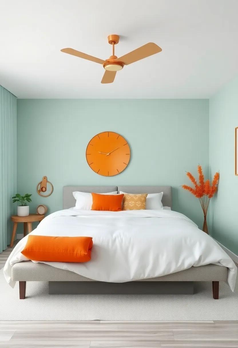 Pale Mint and Burnt Orange: Experiment with a soft​ mint backdrop and invigorating burnt orange accents for a⁢ refreshing and bold look