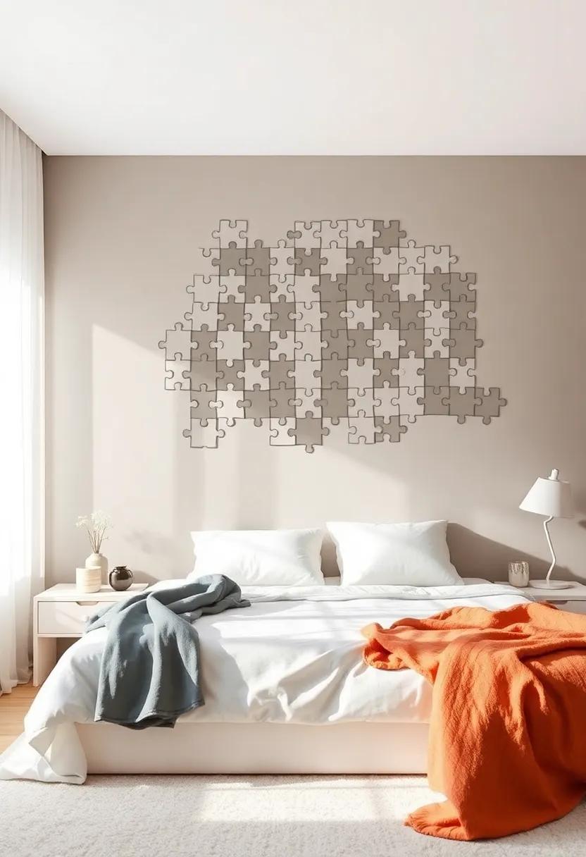 Puzzle Wall Art: ‌transform your wall into an interactive masterpiece by using puzzle-piece decals that can be arranged and rearranged at will
