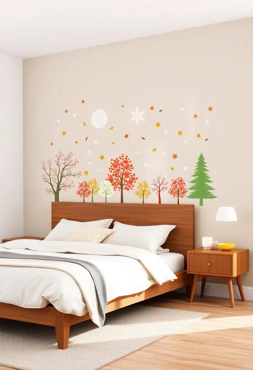 Seasonal Themes: Rotate your décor with seasonal-themed wall decals that can be switched out to reflect changing seasons and festivities
