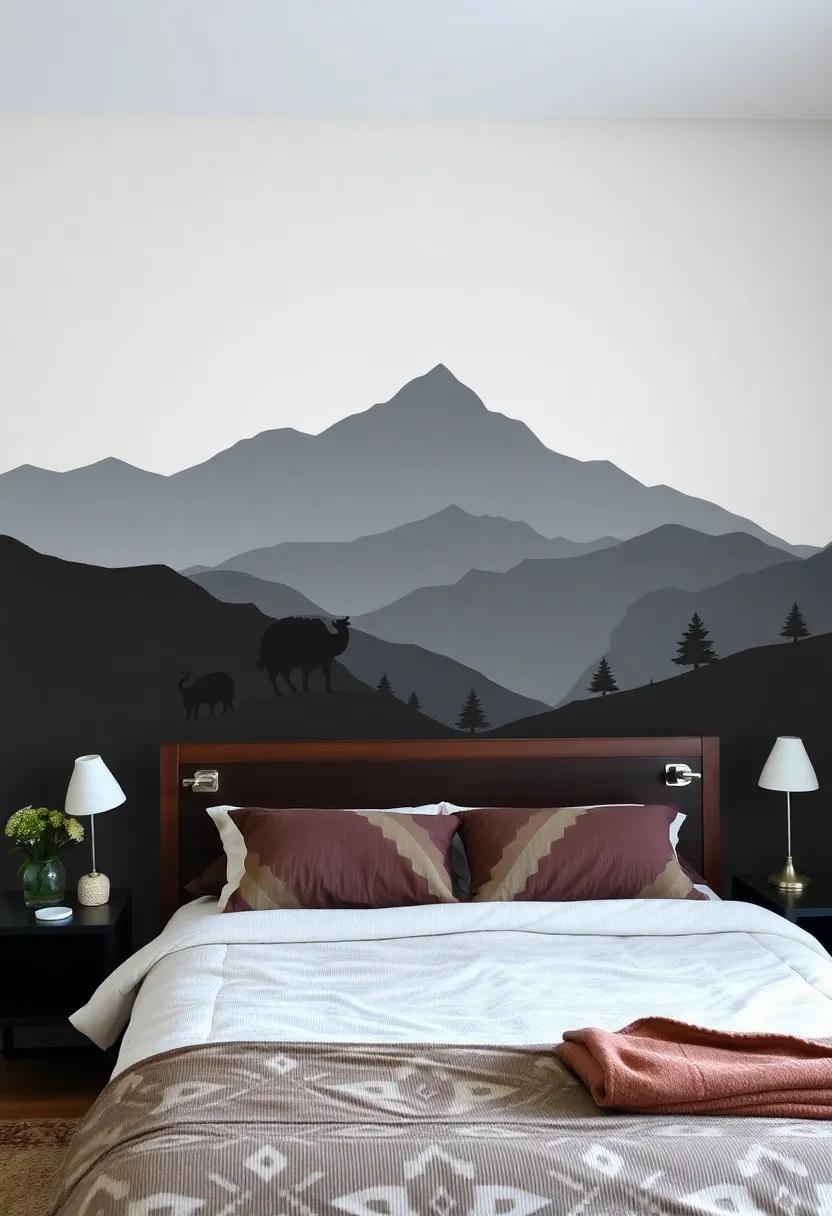 Silhouette ​Landscapes: Create depth‌ and visual interest with silhouette⁣ landscapes that add a dramatic backdrop to your bedroom retreat