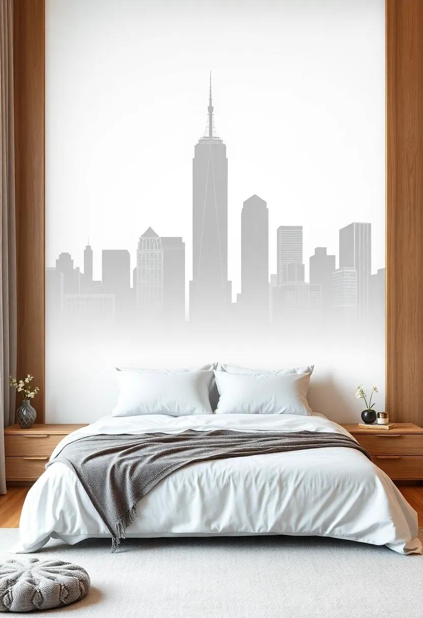 Skylines and Cityscapes: For urban dwellers, skyline decals can imbue your bedroom with an energetic city vibe, perfect for cosmopolitan lifestyles