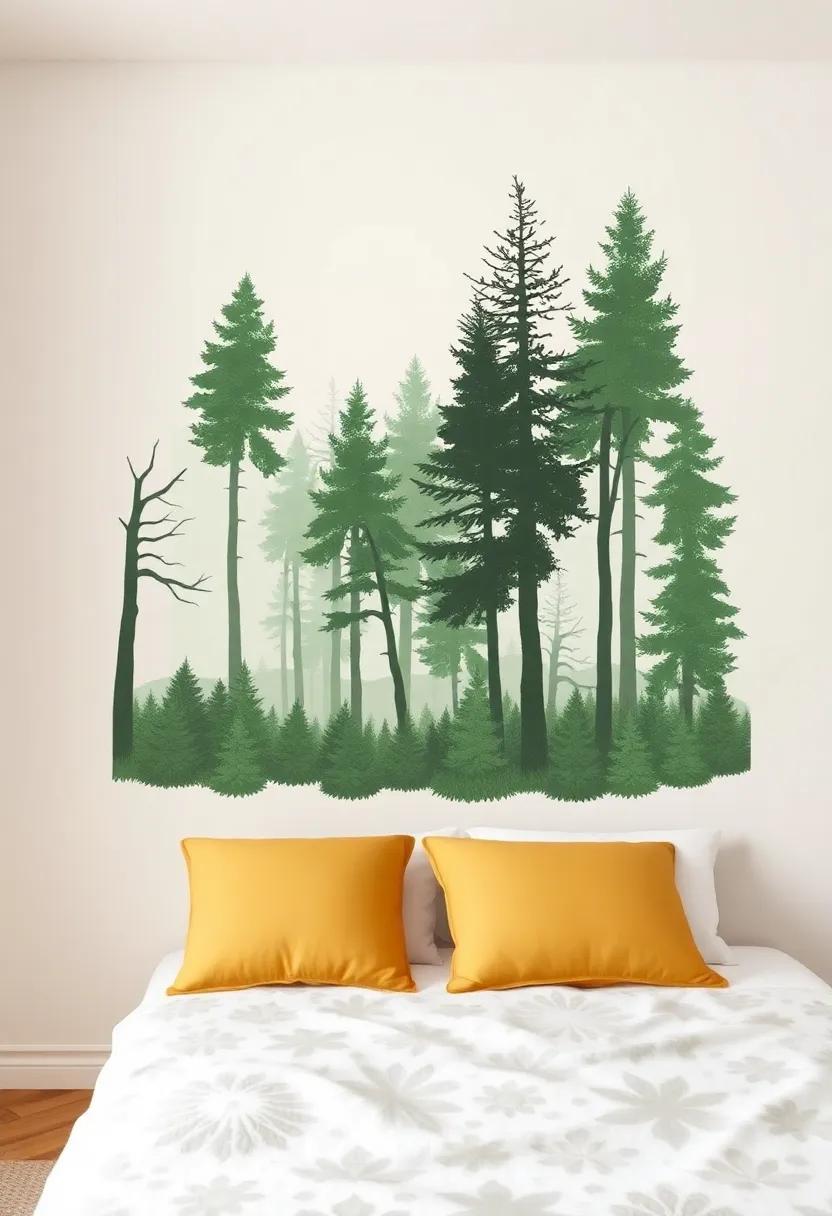Whimsical Forest Scenes: Bring the outdoors in with captivating forest-themed decals that create a serene escape right in ‌your bedroom