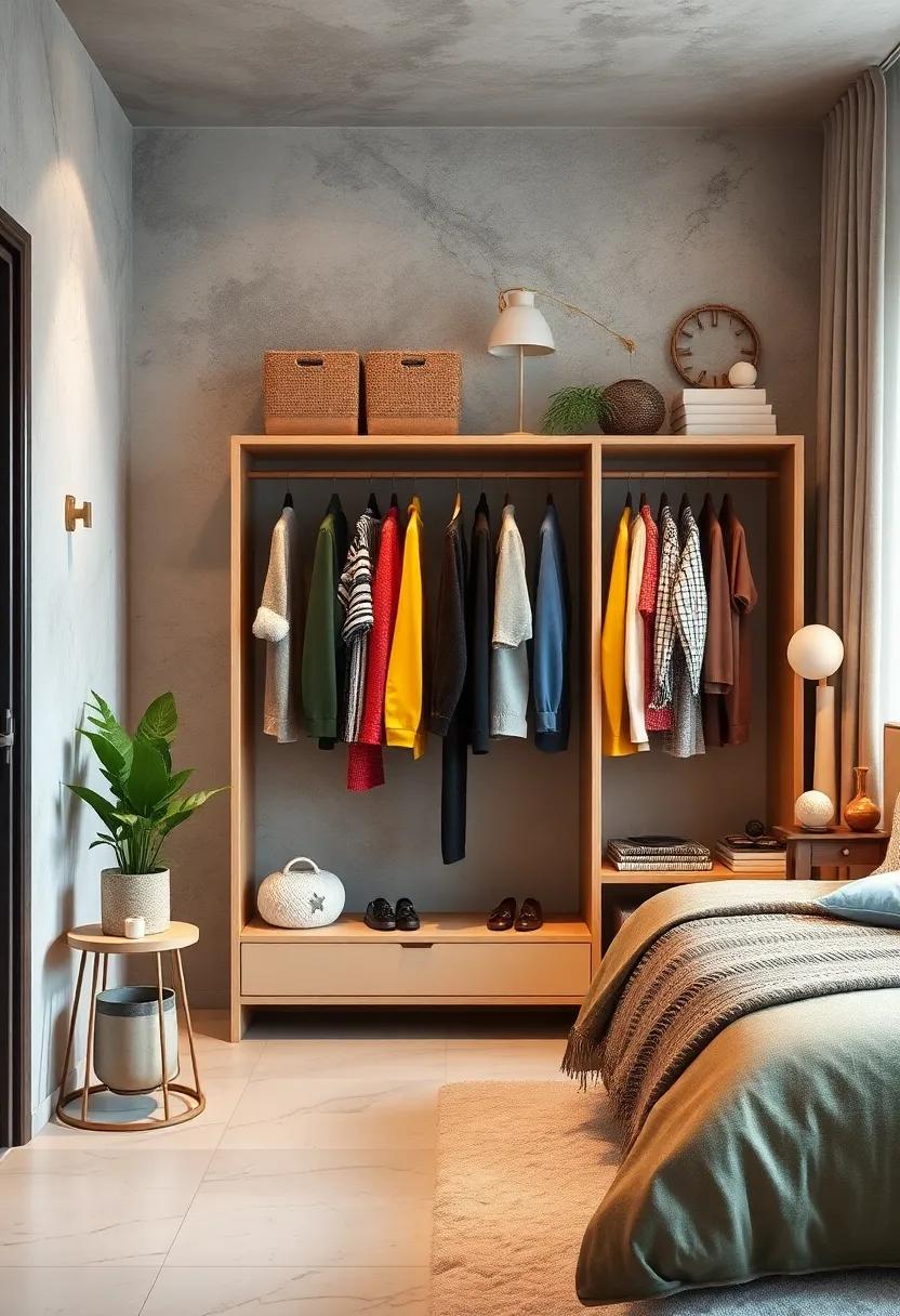 Create a clothing Rack: Use a stylish open clothing⁣ rack⁣ as a statement piece ‍that adds storage while showcasing your favorite ‌outfits