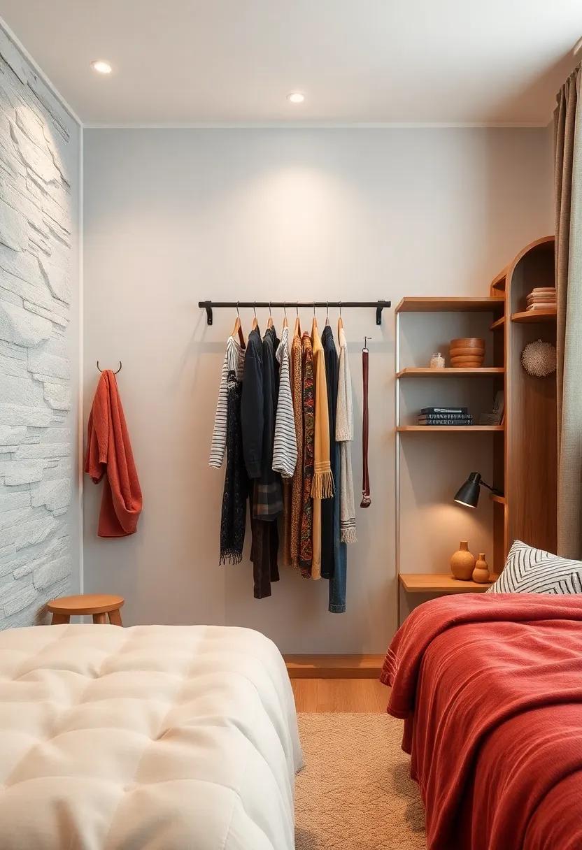 Hang Items on a Wall-mounted rail: Install a rail for hanging items like scarves and belts, keeping ‌them‌ visible and easy to access