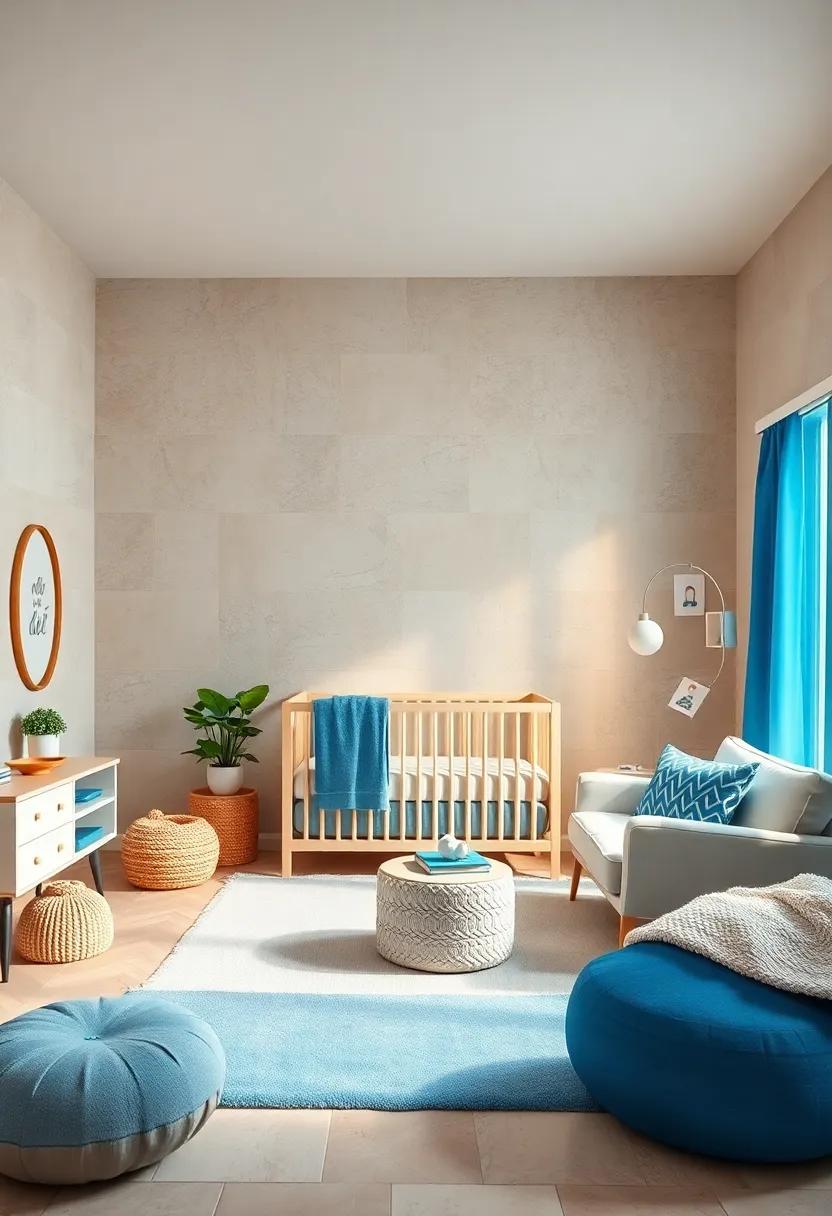Dreamy Beige and Blue ‌Color ​Palette: Explore the soothing combination of beige hues ‍with soft blue accents to create⁤ a calming atmosphere perfect for your⁣ little one