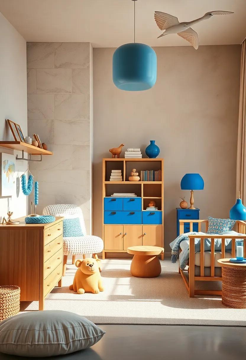 Beige Textured Accent Wall: Use‌ textured⁤ wallpapers or wall panels in beige⁣ to create a cozy focal point,complemented by blue decor elements