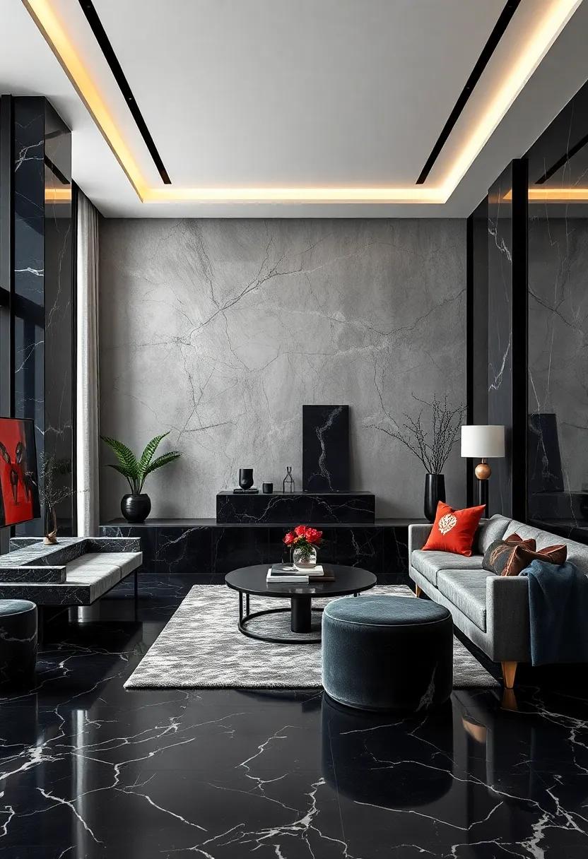 Black Marble Accents:⁤ Incorporate black marble countertops, tabletops, or flooring ​to add a touch of ‍grandeur and elegance