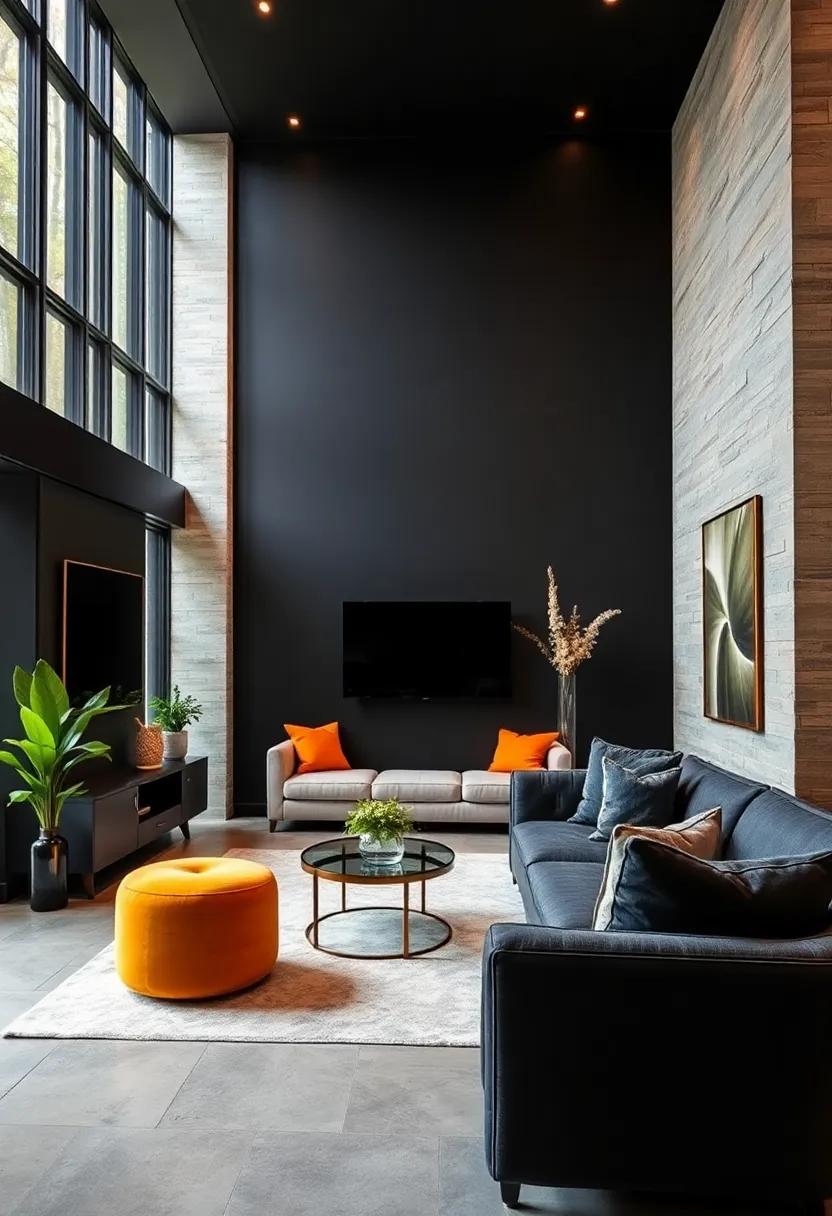 Black‍ Accent Walls: Consider ⁣painting an accent⁣ wall in deep black to create a dramatic focal ⁢point in your home
