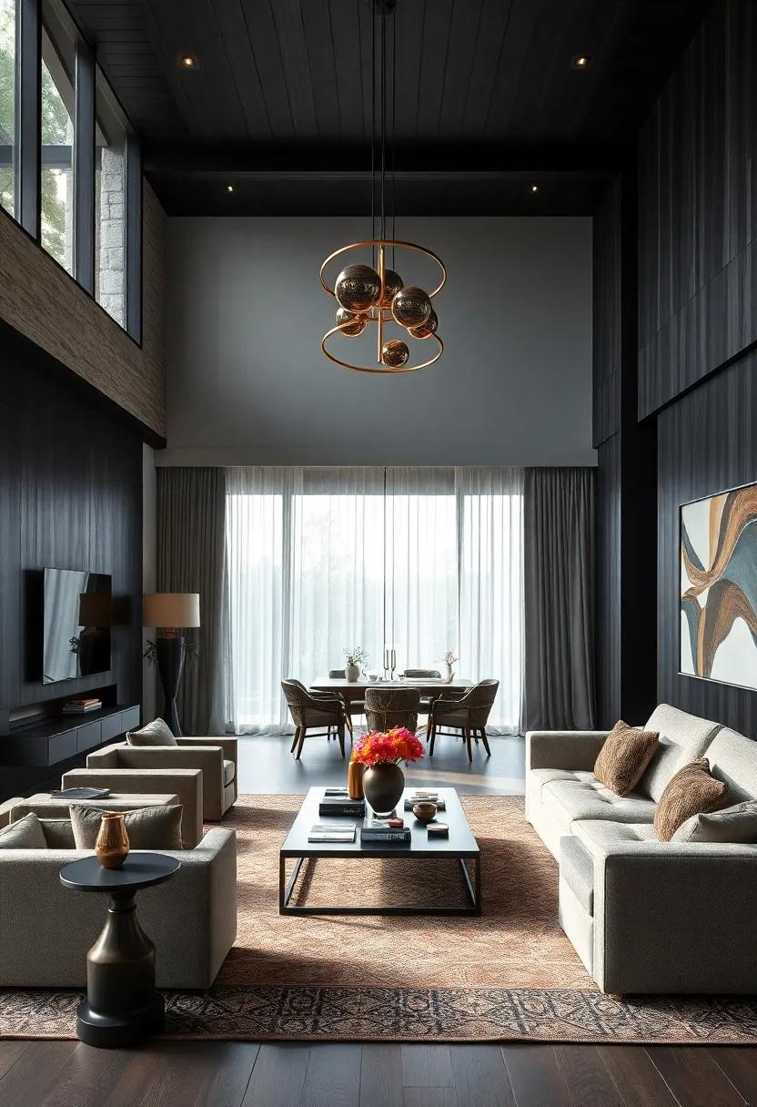 Dark Wood Elements: Incorporate dark wood‍ tones alongside black for‍ a rich,‍ warm contrast that exudes sophistication