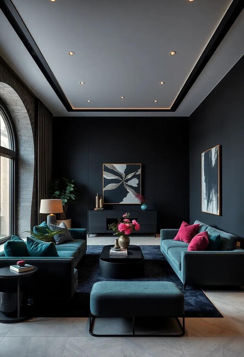 Embrace Deep Jewel Tones: Use rich emerald, sapphire,⁤ or amethyst accents to​ create a ⁣luxurious backdrop against ⁤black elements