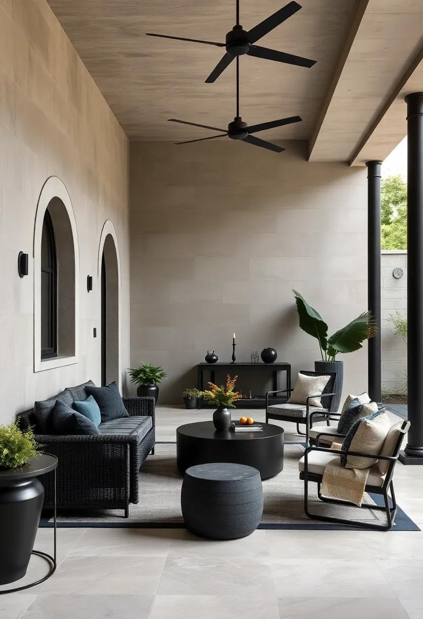 Outdoor elegance:⁢ Extend black luxury to ⁤outdoor spaces with stylish black patio furniture and temperature-resistant textiles