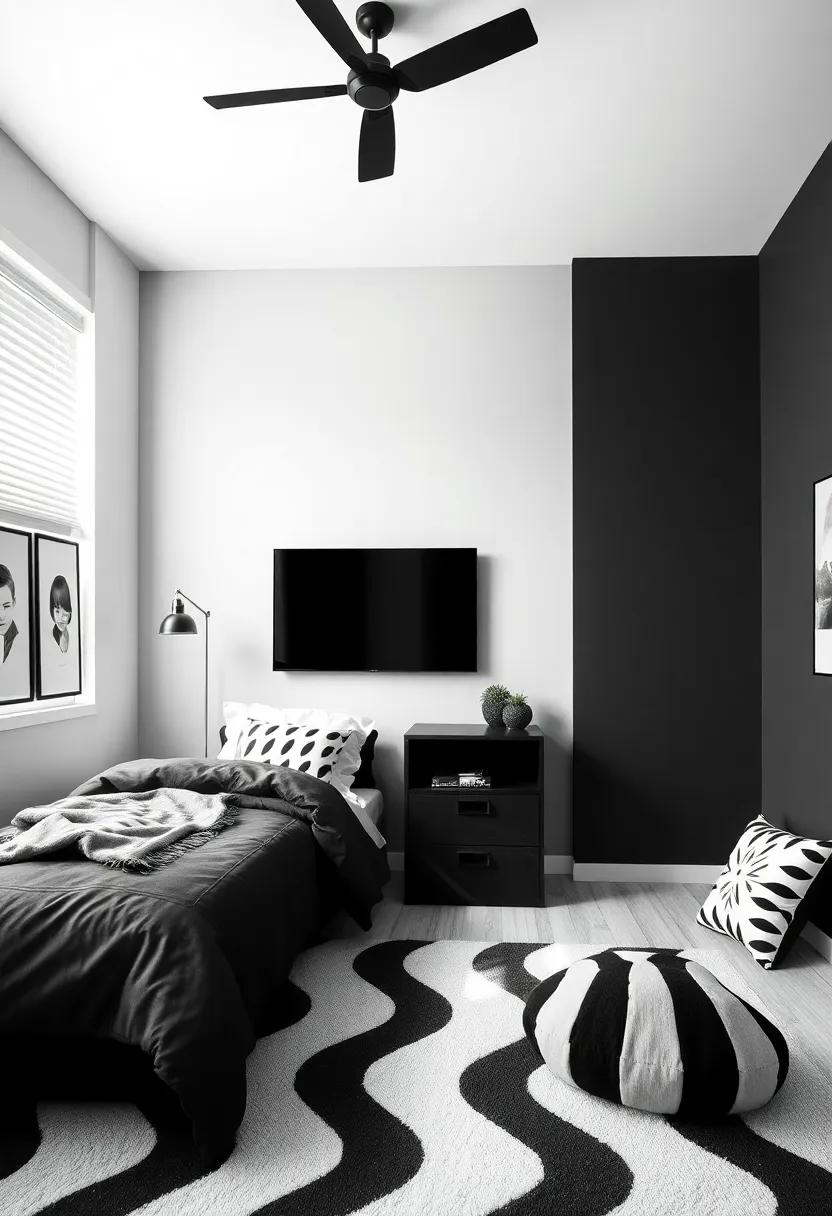 Inspiring Themes for a Black and White Boys' Haven