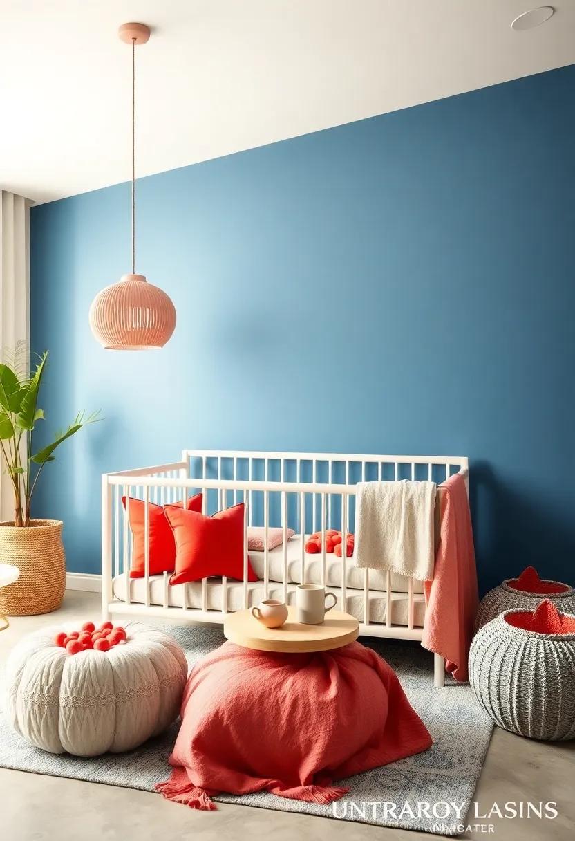 Coral ⁢Accents: Use coral pillows and blankets to add vibrant pops of color against a ‌soothing blue ‍backdrop