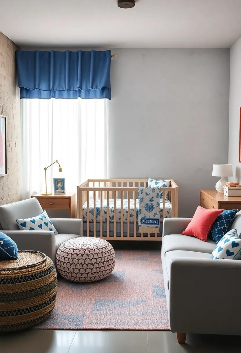 Creative Crib Bedding: Design ⁢custom bedding with whimsical patterns that marry both ⁤blue and coral for⁢ a unique touch