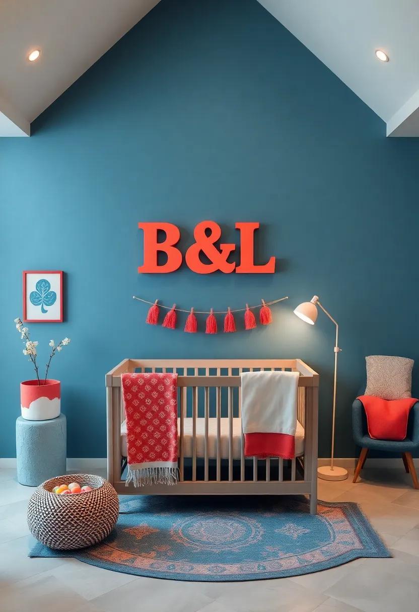 Personalized Touch: ​Add custom name letters in coral above‍ the crib to create a warm, ​welcoming centerpiece