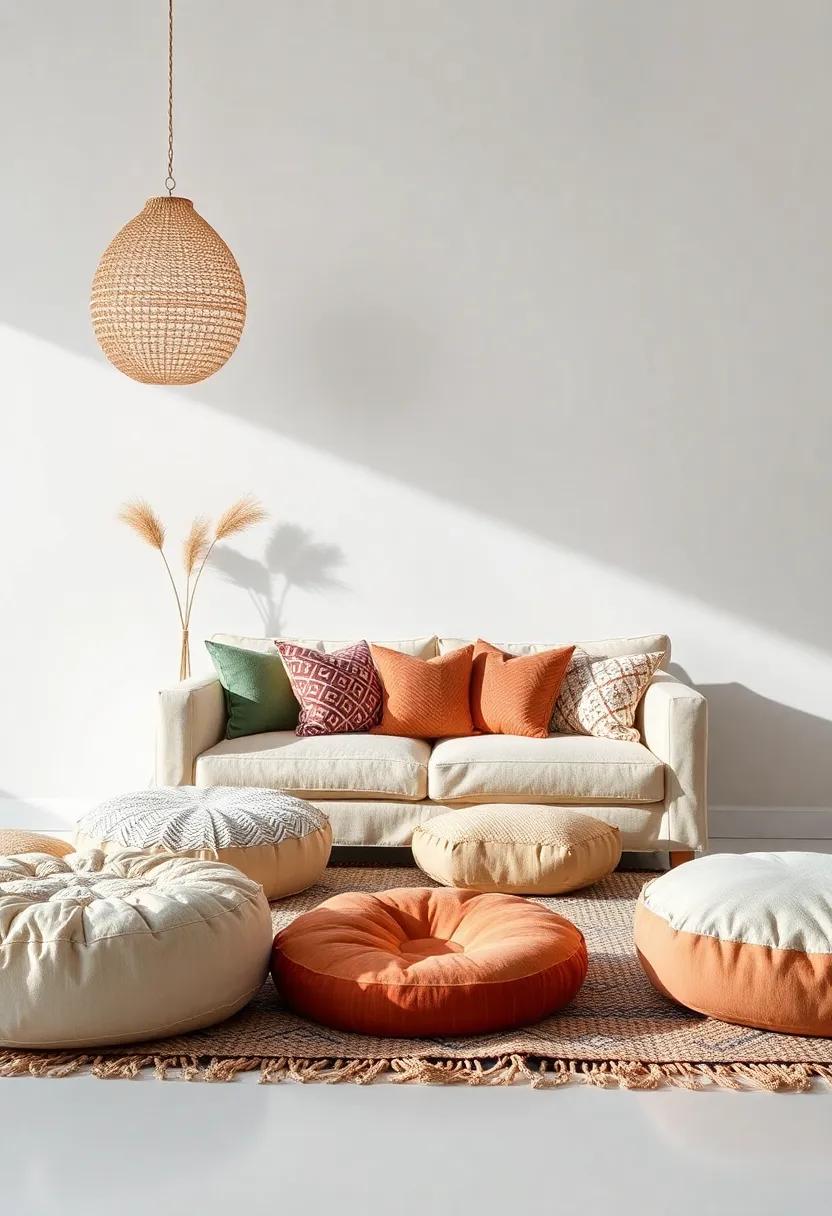 Include Floor Seating: ‍Bring⁢ in cushions or poufs to encourage casual seating‍ arrangements that foster a laid-back⁣ atmosphere