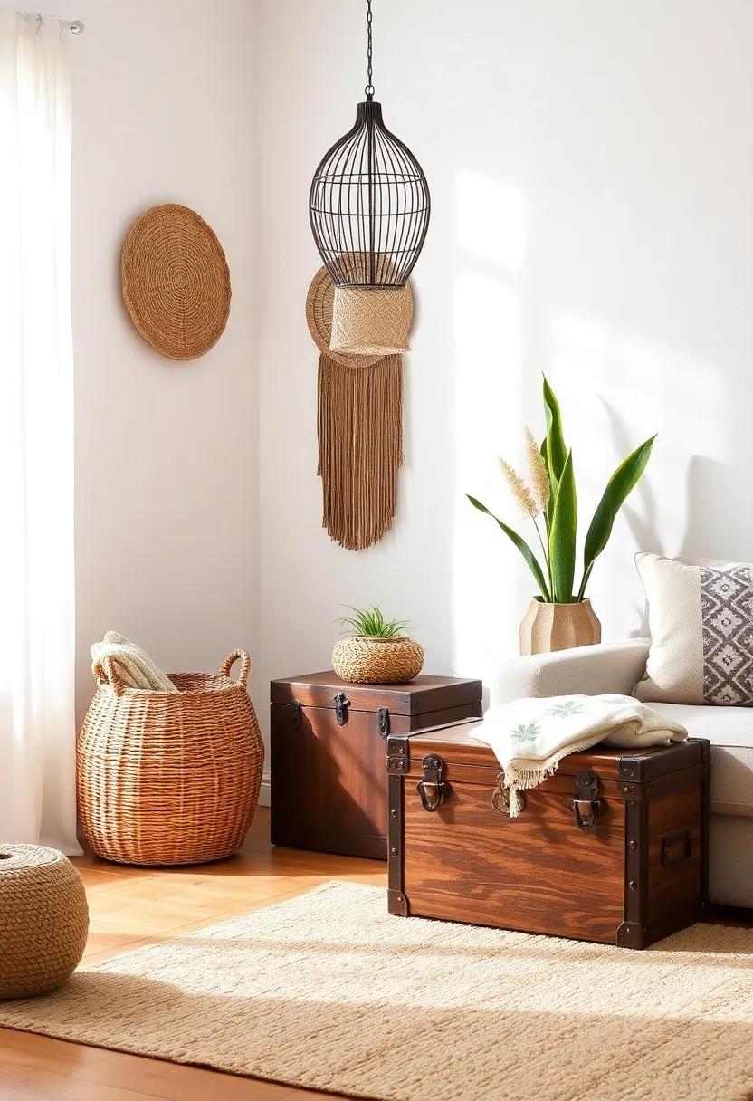 Stylish Storage⁢ Solutions: ⁢Utilize ‍decorative baskets‌ or⁤ vintage trunks for organized storage⁣ that complements your ​decor