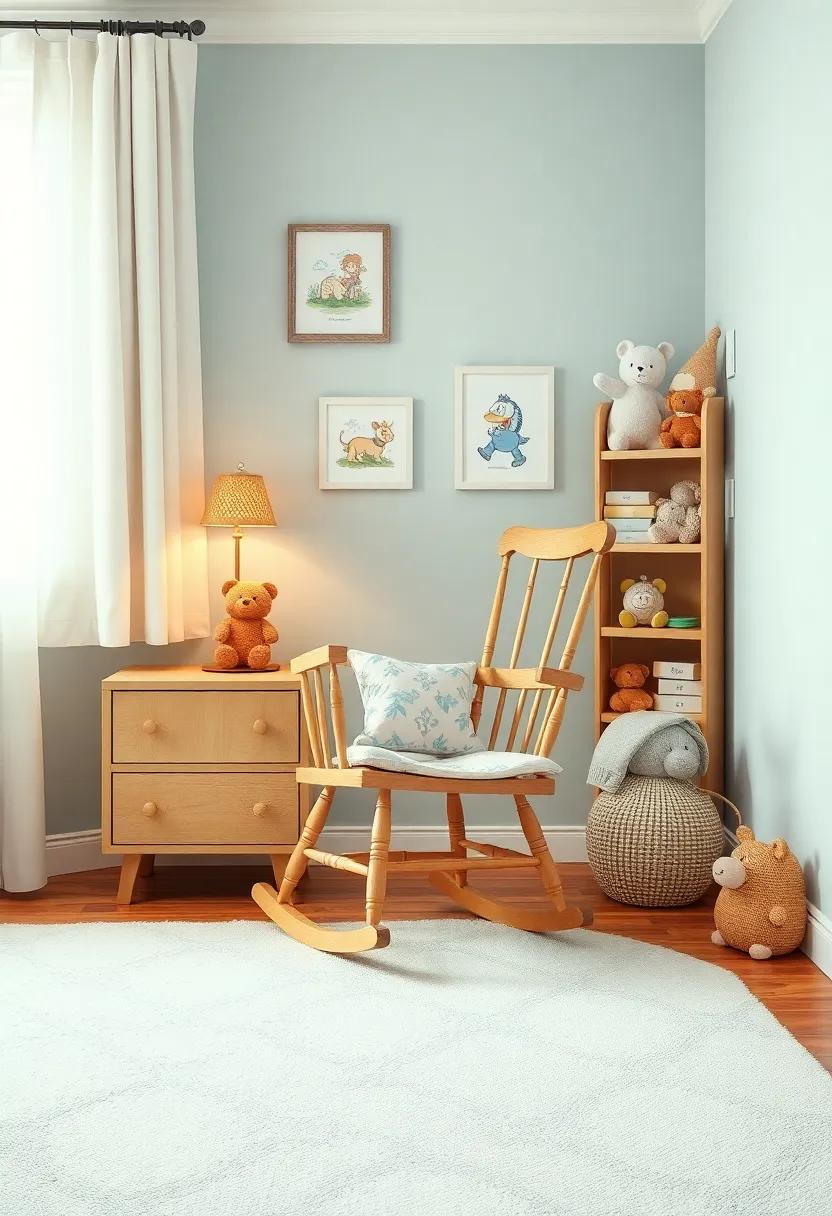 Classic Nursery Rhymes: Celebrate beloved nursery rhymes with storybook illustrations and a vintage rocking chair that fits perfectly into the theme