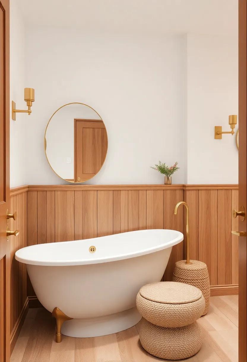 Incorporating Warm Wood ⁣Elements ⁣with Brass for a Cozy Feel