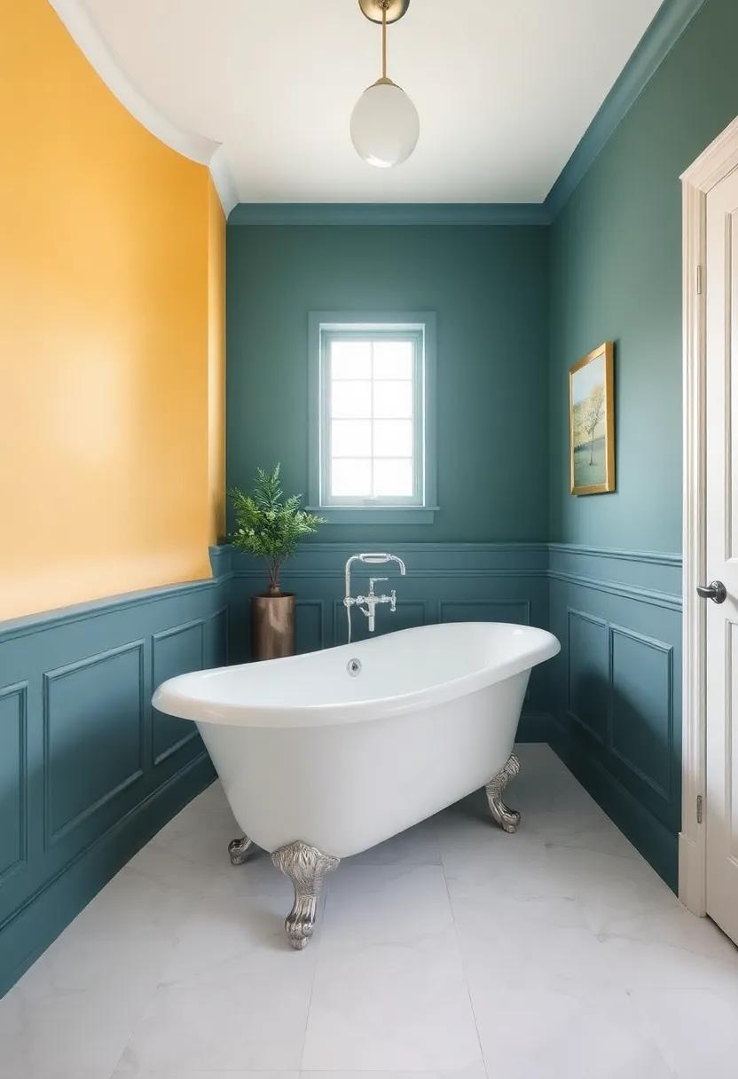 Choose a Bold Color Palette: Consider painting the bathroom walls in rich hues or classic pastels to create a striking backdrop for your clawfoot tub