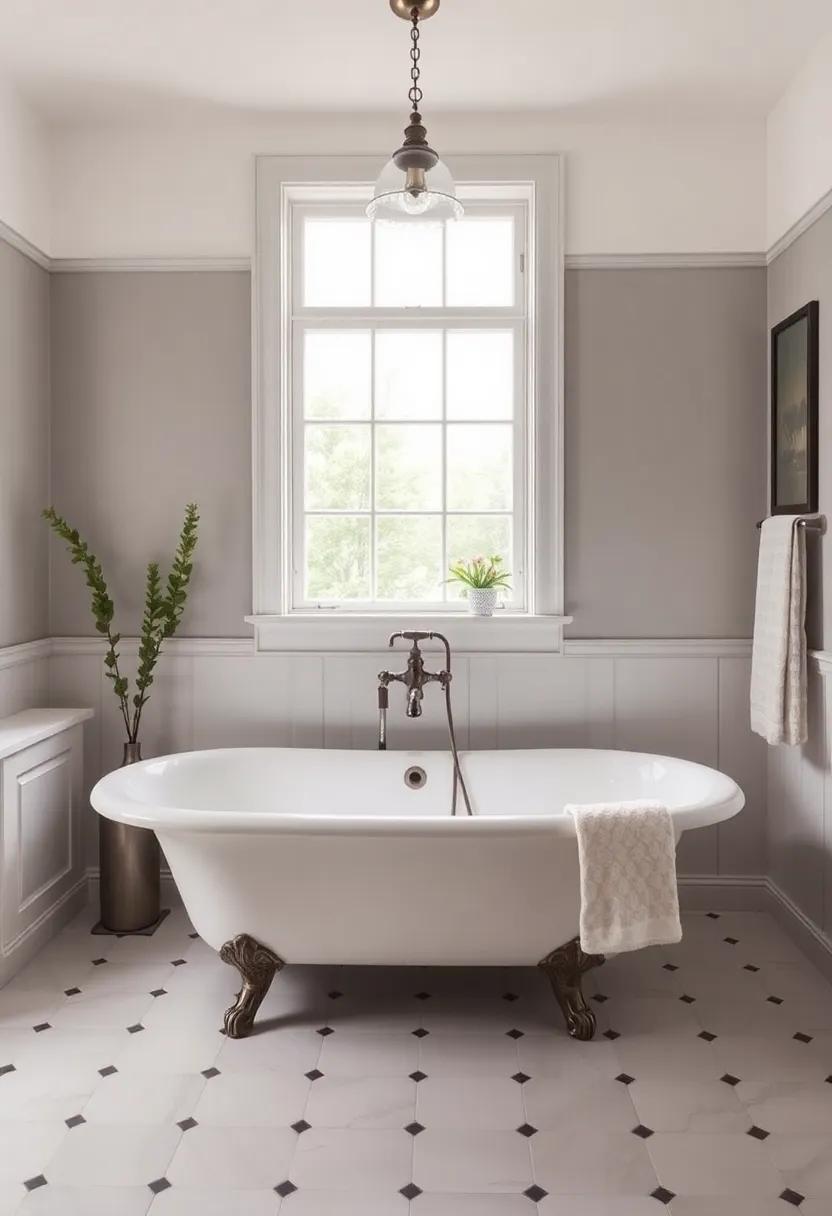 Incorporate Vintage Accents: Add antique fixtures and hardware,such as a vintage faucet or towel bars,to enhance the charm of your classic bathroom